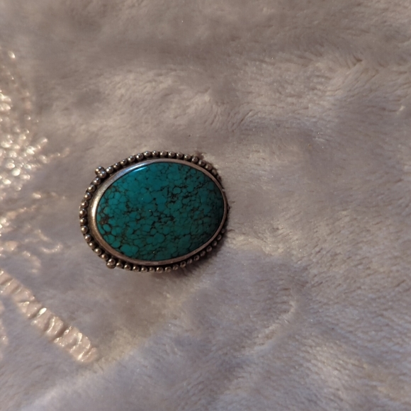 Turquoise Crackle Stone Clasp Bracelet and ring (925 stamped) - Picture 4 of 5
